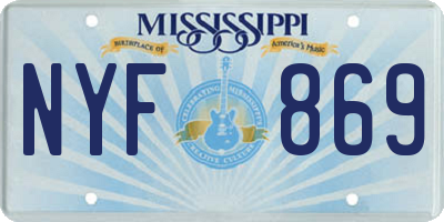 MS license plate NYF869