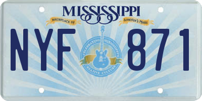 MS license plate NYF871
