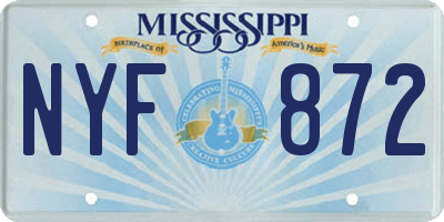 MS license plate NYF872