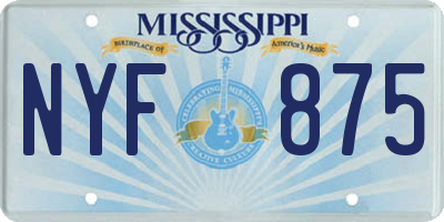 MS license plate NYF875