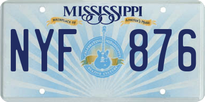 MS license plate NYF876