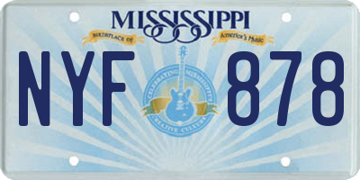 MS license plate NYF878