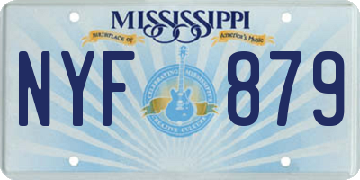 MS license plate NYF879
