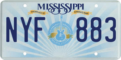 MS license plate NYF883
