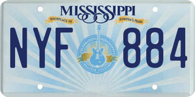 MS license plate NYF884