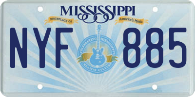 MS license plate NYF885