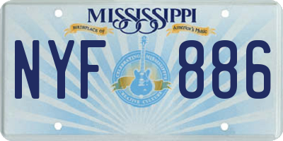 MS license plate NYF886