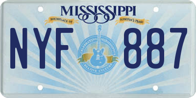 MS license plate NYF887