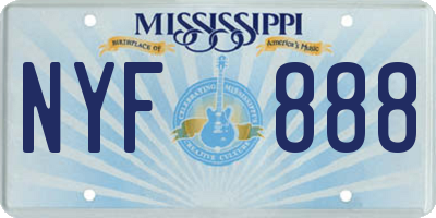 MS license plate NYF888