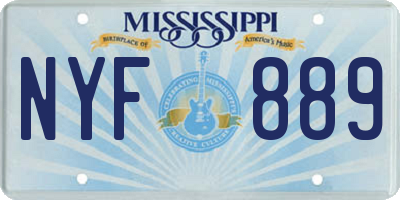 MS license plate NYF889