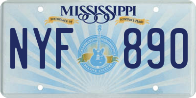 MS license plate NYF890