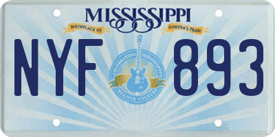 MS license plate NYF893