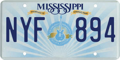 MS license plate NYF894