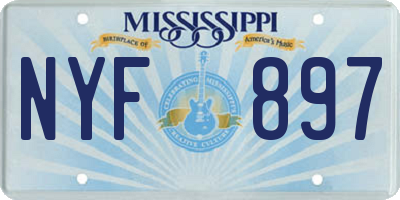 MS license plate NYF897