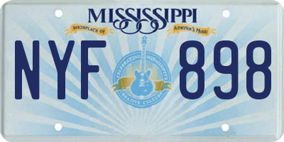 MS license plate NYF898