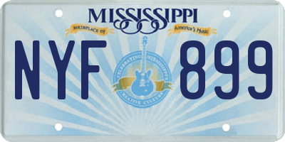 MS license plate NYF899