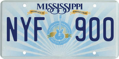 MS license plate NYF900