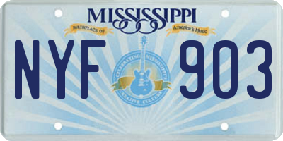 MS license plate NYF903