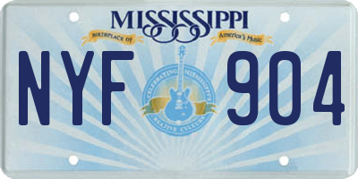 MS license plate NYF904