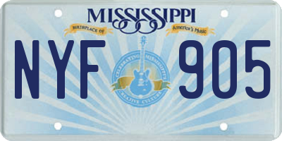 MS license plate NYF905