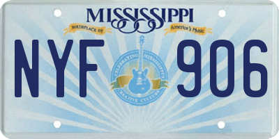 MS license plate NYF906