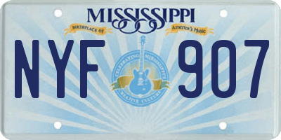 MS license plate NYF907