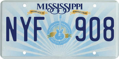 MS license plate NYF908
