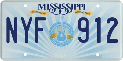 MS license plate NYF912
