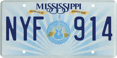 MS license plate NYF914