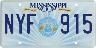 MS license plate NYF915
