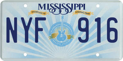 MS license plate NYF916