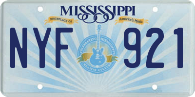 MS license plate NYF921