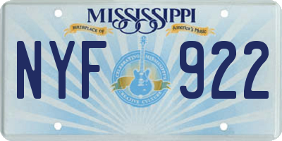 MS license plate NYF922