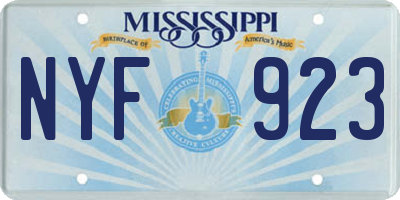 MS license plate NYF923