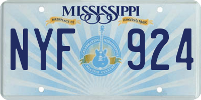 MS license plate NYF924