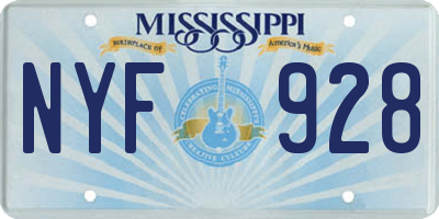 MS license plate NYF928