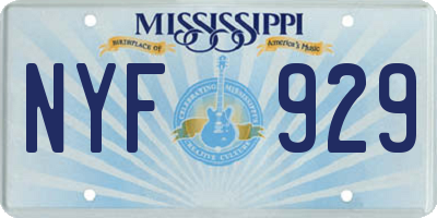 MS license plate NYF929