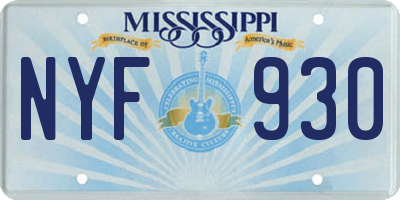 MS license plate NYF930