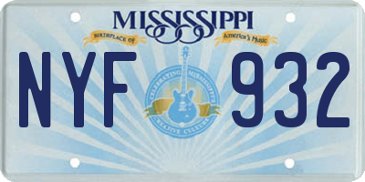 MS license plate NYF932