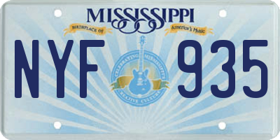 MS license plate NYF935