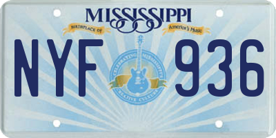 MS license plate NYF936