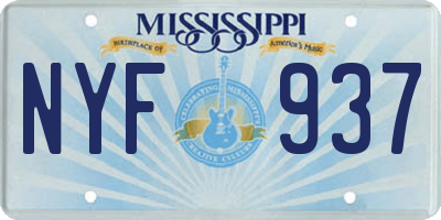 MS license plate NYF937