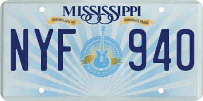 MS license plate NYF940