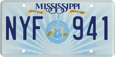 MS license plate NYF941
