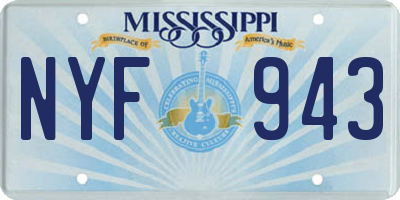 MS license plate NYF943