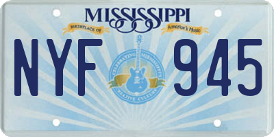 MS license plate NYF945
