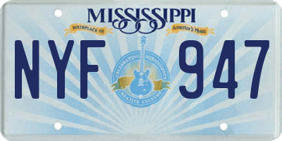 MS license plate NYF947