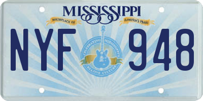 MS license plate NYF948