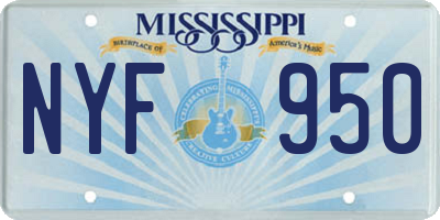 MS license plate NYF950