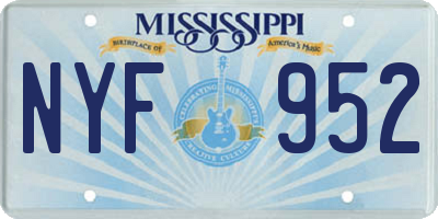 MS license plate NYF952